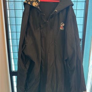 Disney Parks Mickey Mouse Hooded Windbreaker Jacket Black 2x Disneyland